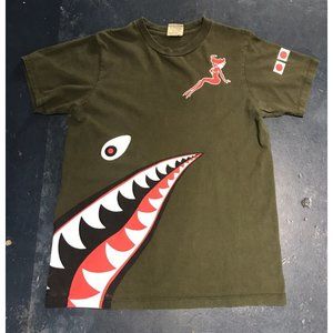 MAX BOXXER BRAND FLYING TIGER P40 TEE M MEDIUM DOUBLE SIDED ALL OVER PRINT SHIRT